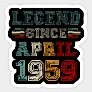 64 Years Old Legend Since April 1959 64th Birthday Sticker